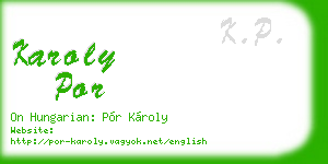 karoly por business card