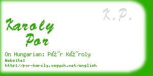 karoly por business card